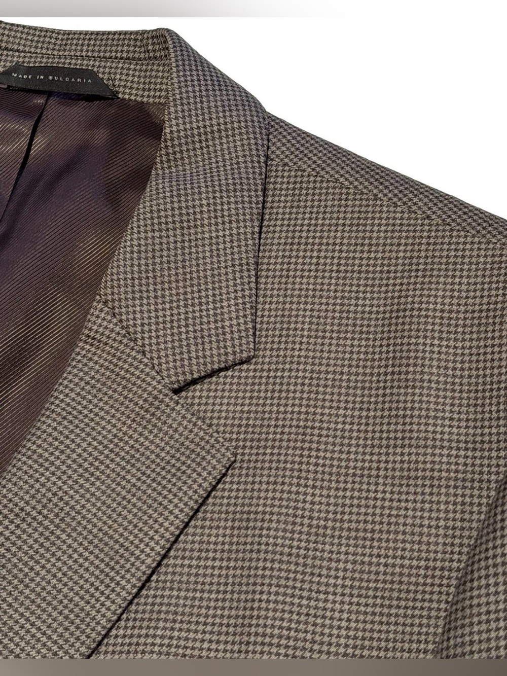 $1250 HUGO BOSS SPORTCOAT JACKET 48R 46R 46 48 R TAUPE GRAY & GRAY HOUNDSTOOTH